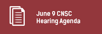CNSC Hearing Agenda