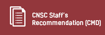 CNSC Staff’s Recommendation