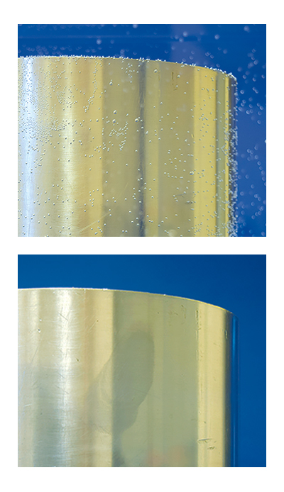 Bubblevac Automated Degasification System - comparison with Bubblevac system and without Bubblevac system