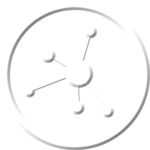 BWXT radiochemistry icon white on a clear background