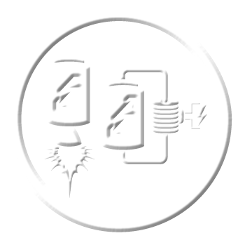 BWXT Space remote power icon white on a clear background