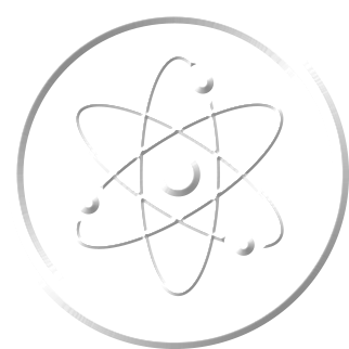 BWXT atom icon white on a clear background