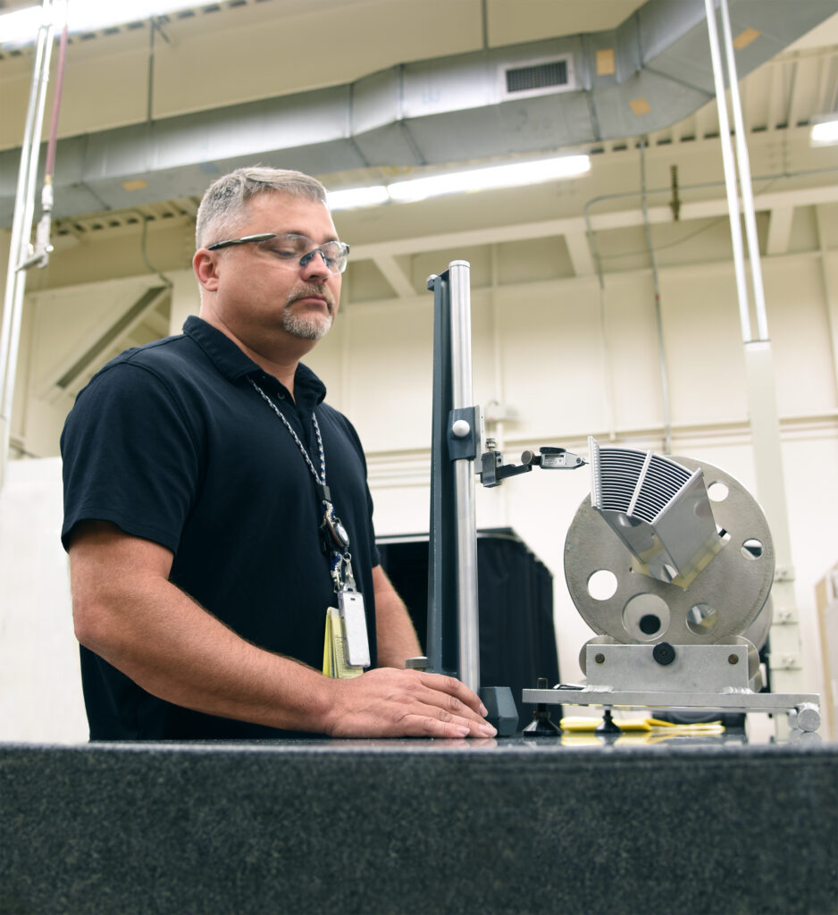 BWXT employee safety glasses measuring component