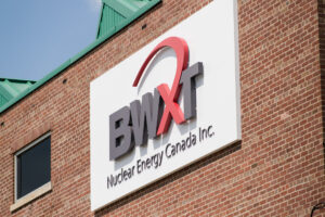 BWXT NEC Peterborough nuclear energy canada building BWXT sign brick building