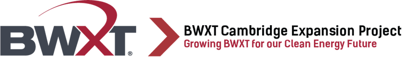 BWXT Cambridge expansion project clean energy future logo color on a clear background