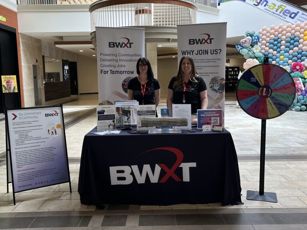 BWXT employees at their booth.