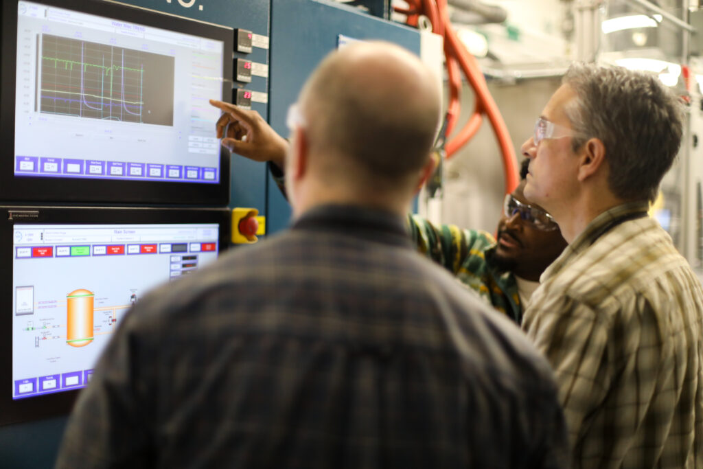 The BWXT team conducts qualification testing for the chemical vapor infiltration furnace at BWXT’s Lynchburg Technology Center in Lynchburg, Virginia. Source: BWXT