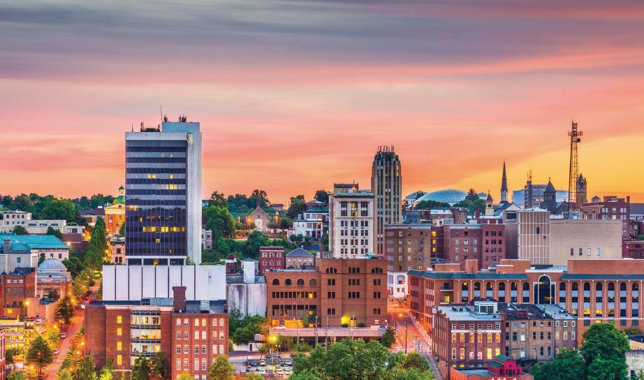 A photo of downtown Lynchburg, Virginia
