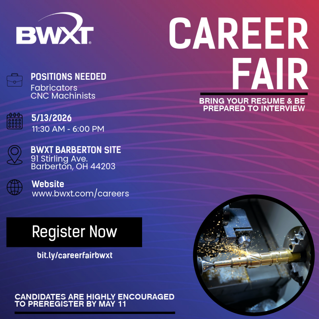 BWXT Barberton Career Fair Hiring event